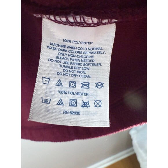 Lands’ End Maroon Full Zip Fleece Jacket Size small - Picture 5 of 6